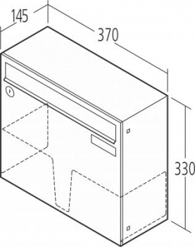 Renz Wandbriefkasten Einzelkasten Classic Stahl Kasten 370x330x145 RENZ Nummer 17-1-19213 RAL 9016 Verkehrsweiß oder RAL 9007 Graualuminium